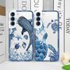 Крутой чехол для телефона с морской черепахой для Samsung Galaxy A55 A54 A53 A52 A51 A70 A32 A31 A22 A13 4G 5G Сине-морской дизайн с черепахой Прозрачная крышка