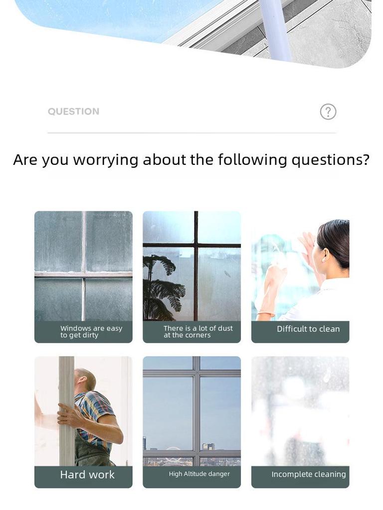 Double-Sided Window Cleaning Tool with Extendable Spray Scraper