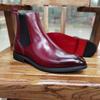 New Red Men Chelsea Boots Red Sole Square Toe Slip-On Business  Men Short Boots Bottes Pour Hommes Ankle Boots