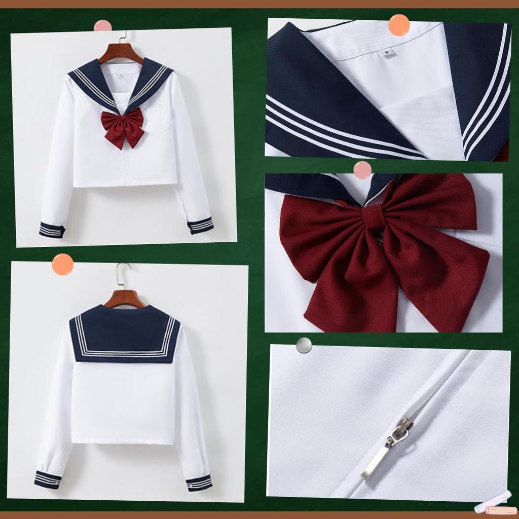 Sailor Authentic Full Set Black for High School Junior High School Student for Cosplay for Fancy Loose School Large Short Cosplay [BeLoved] Uniform,