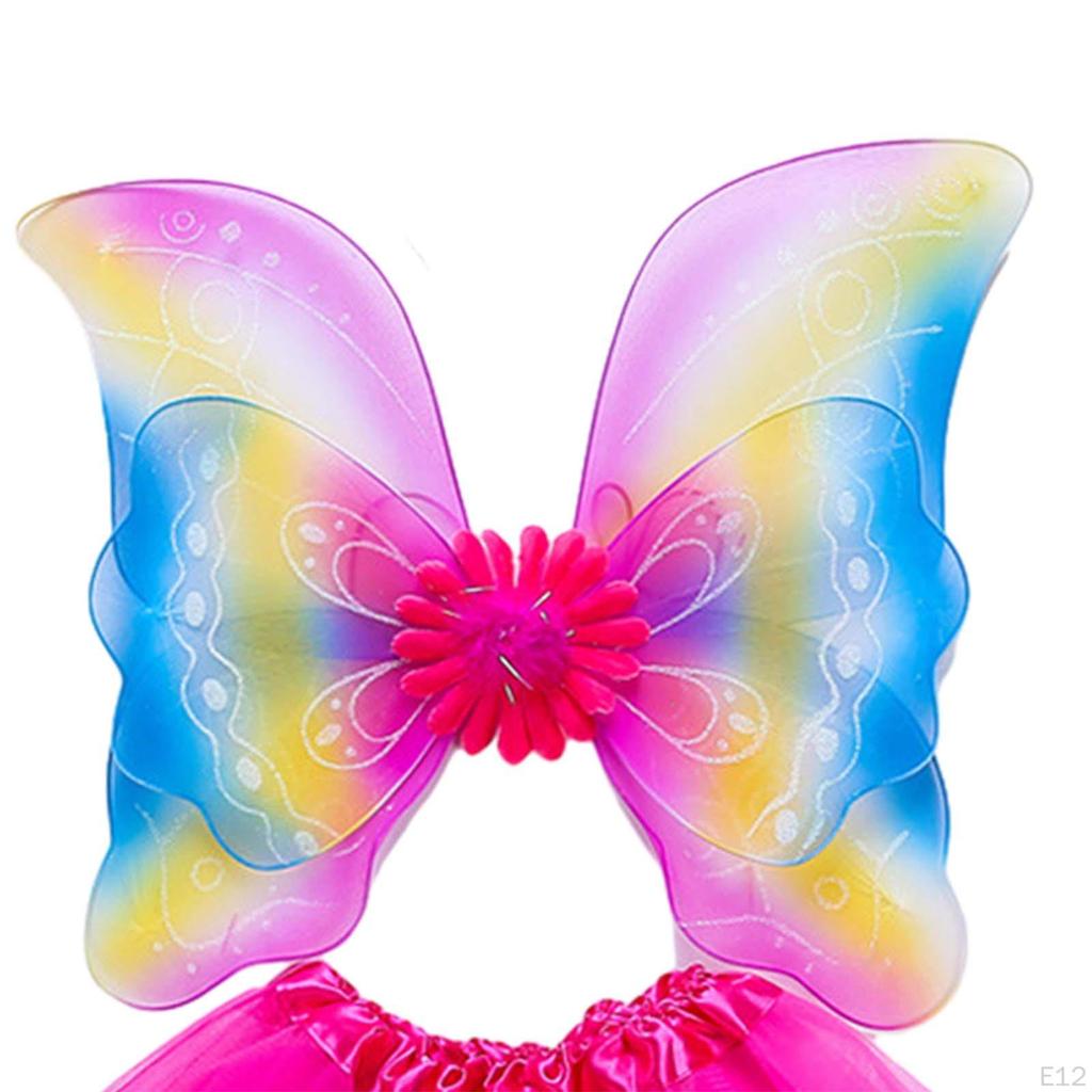 Набор костюма феи для девочек из 4 предметов Детский косплей Ангел Юбка-пачка Повязка на голову Наряд для фотосессии Роль