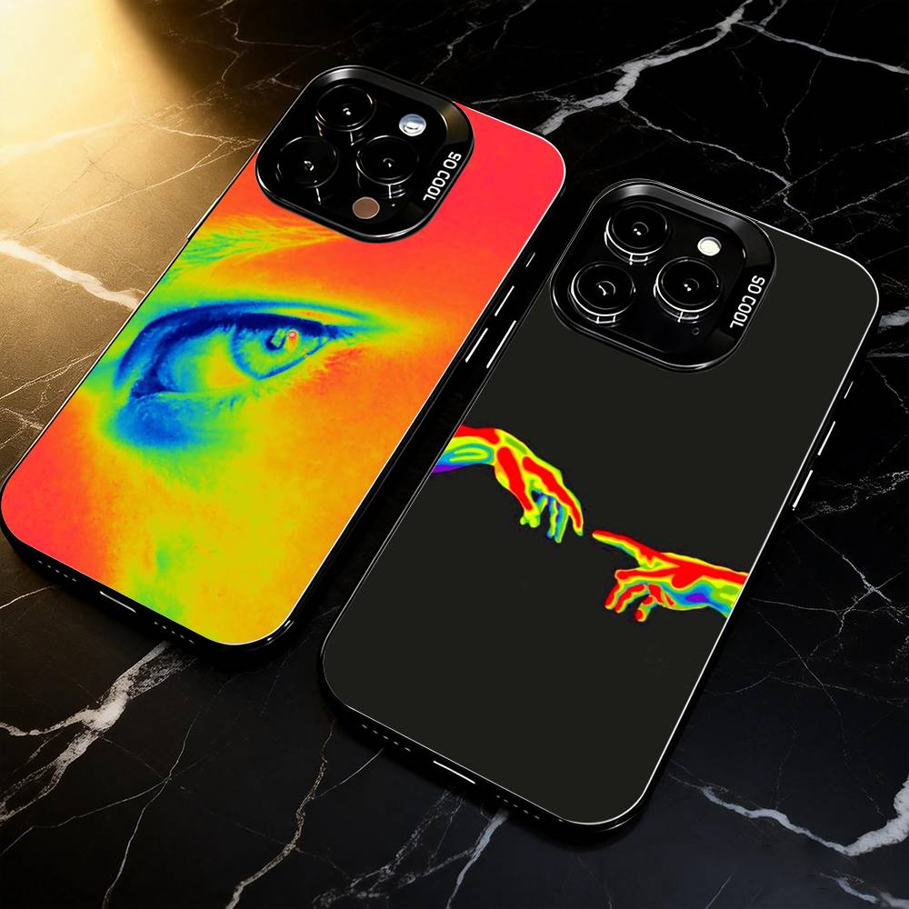 Термоизображения Чехол для телефона Для iPhone 17,16,15,14,13,12,11 Plus,Pro Max,XS,Разноцветный Серебристый Черный Чехол