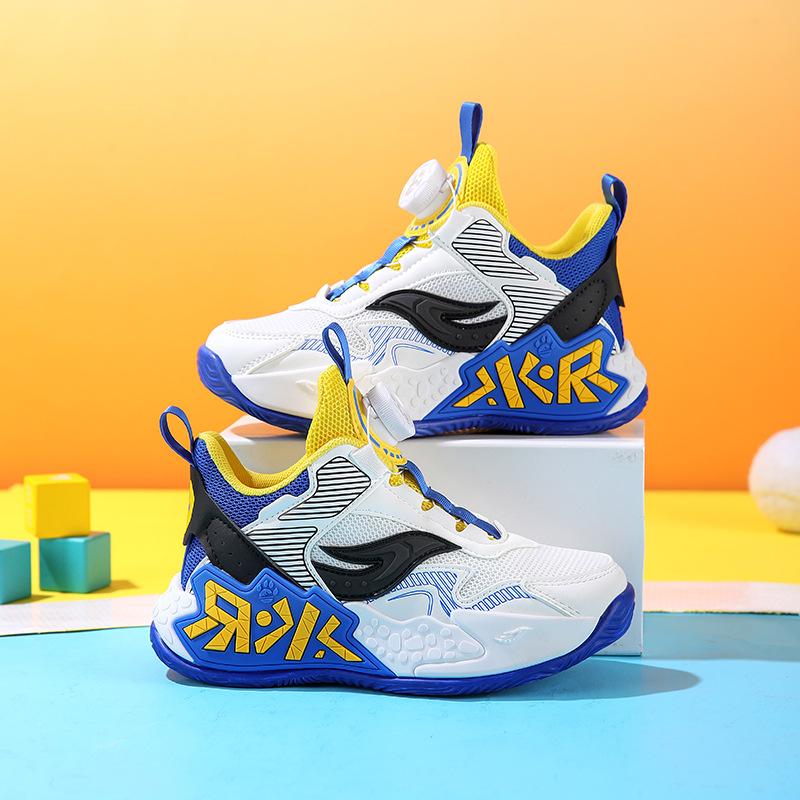 Детская обувь 2025 весна и осень детская спортивная обувь молодежная сетчатая дышащая легкая обувь на мягкой подошве баскетбольная обувь