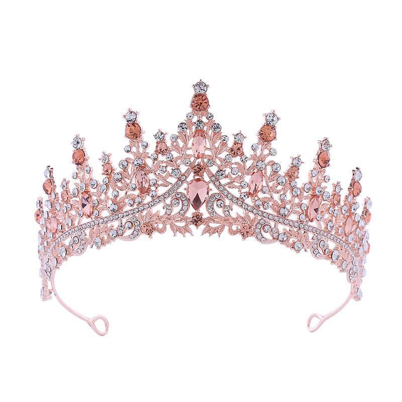 Свадебная корона из сплава, аксессуары для волос, свадебная повязка на голову со стразами, гальванопокрытие, корона на день рождения, ужин, свадебный головной убор
