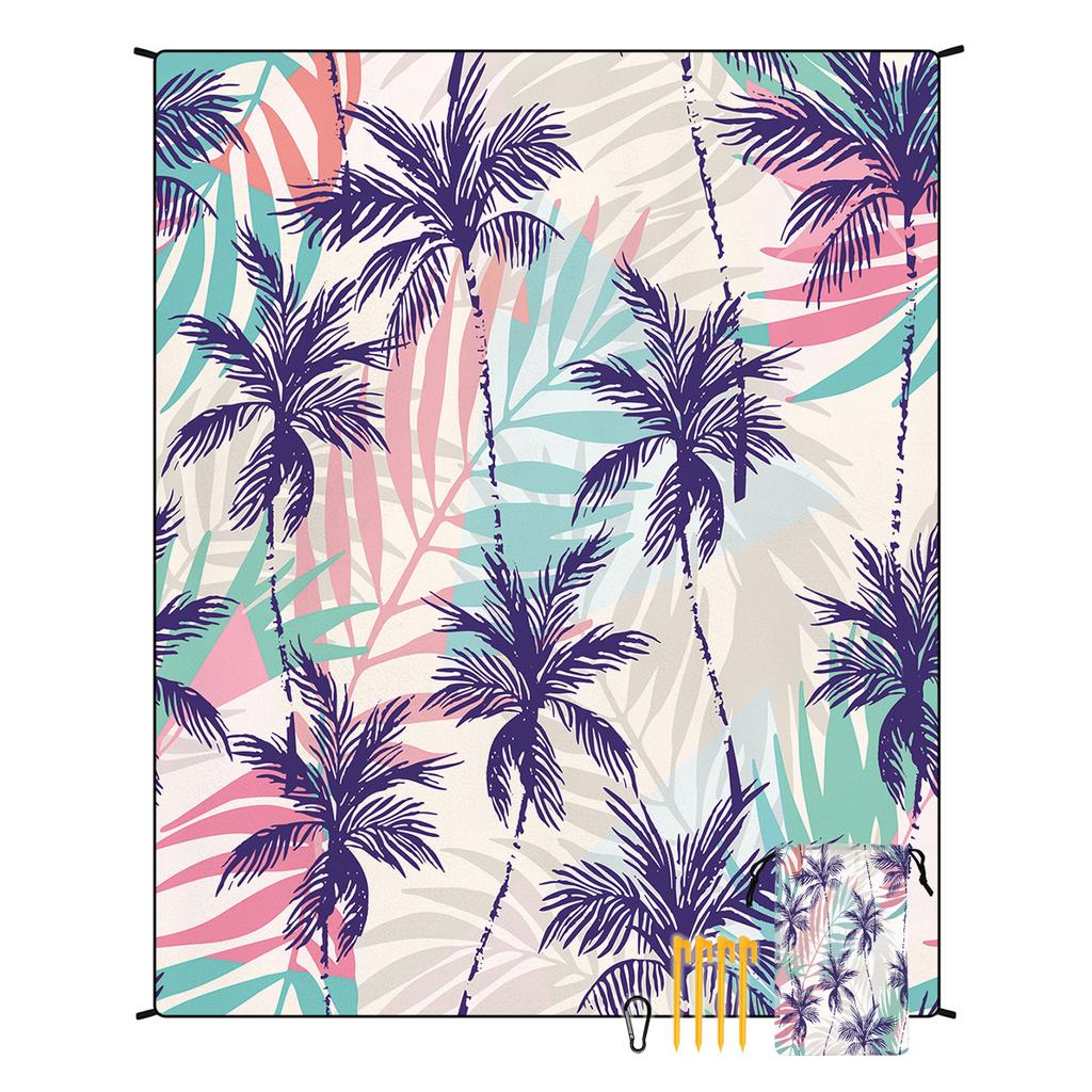 Turkish Summer Large Sand Proof Waterproof Windproof Polyamide Jacquard Beach Blanket Hoodie Custom Logo Sand-Free Picnic Mat