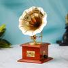 Handicraft Premium Sparkle Square Gramophone Showpiece (Brown, Gold)  / Material - Brass
