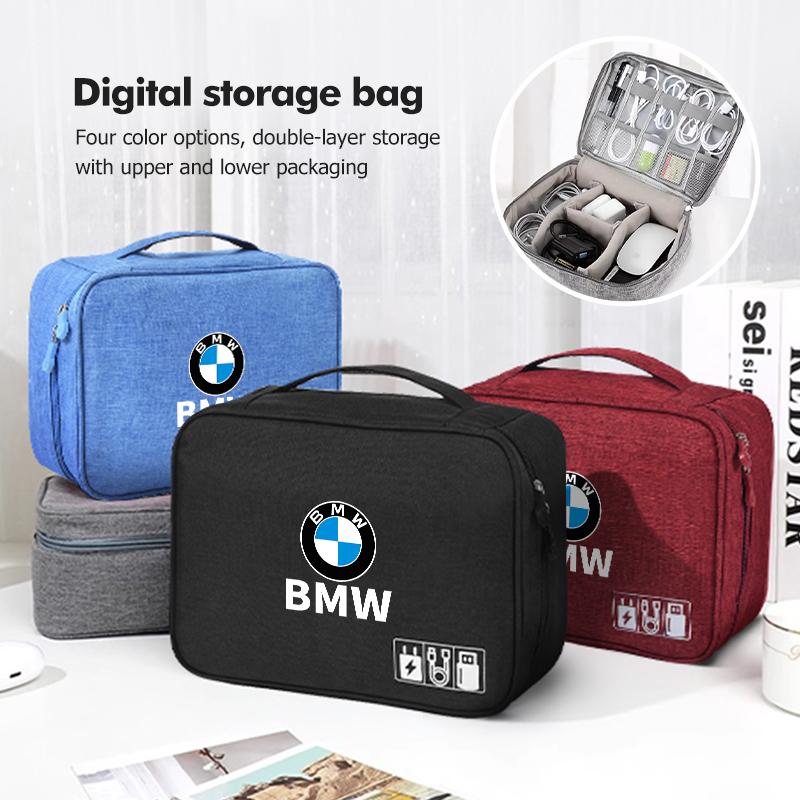 Large Capacity USB Gadget Cable Bag Hard Disk Charger Organizer For BMW E46 E90 E60 F10 E39 F30 E36 E87 E90 E30 E53 F31 E92 YELHQ1