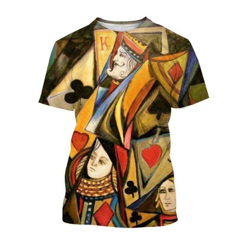 Футболка для мужчин в стиле ретро с 3D принтом в кости и покер, креативные крутые летние футболки с короткими рукавами, индивидуальная уличная футболка, топы, одежда