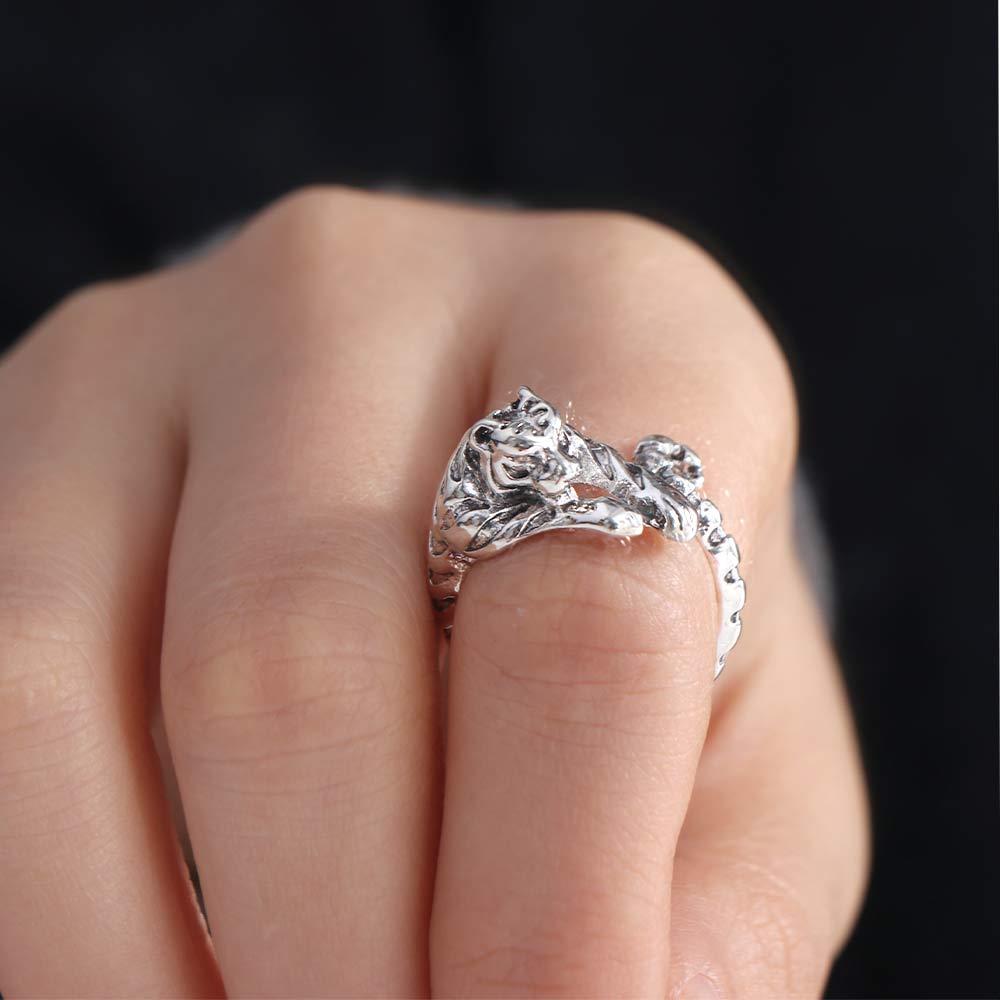 Кольцо с изображением свирепого тигра из старинного золота и серебра, индивидуальное кольцо в стиле животного, подарки на вечеринку