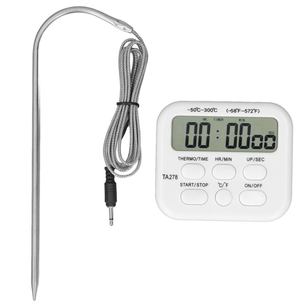 Digital Kitchen Thermometer High Sensitivity Multifunctional Thermometer with Probe Alarm Function