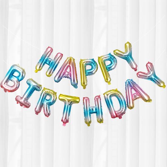Happy Birthday Balloons Reusable Festive Fine Workmanship Birthday Party Decorations Banner Balloons for Gathering