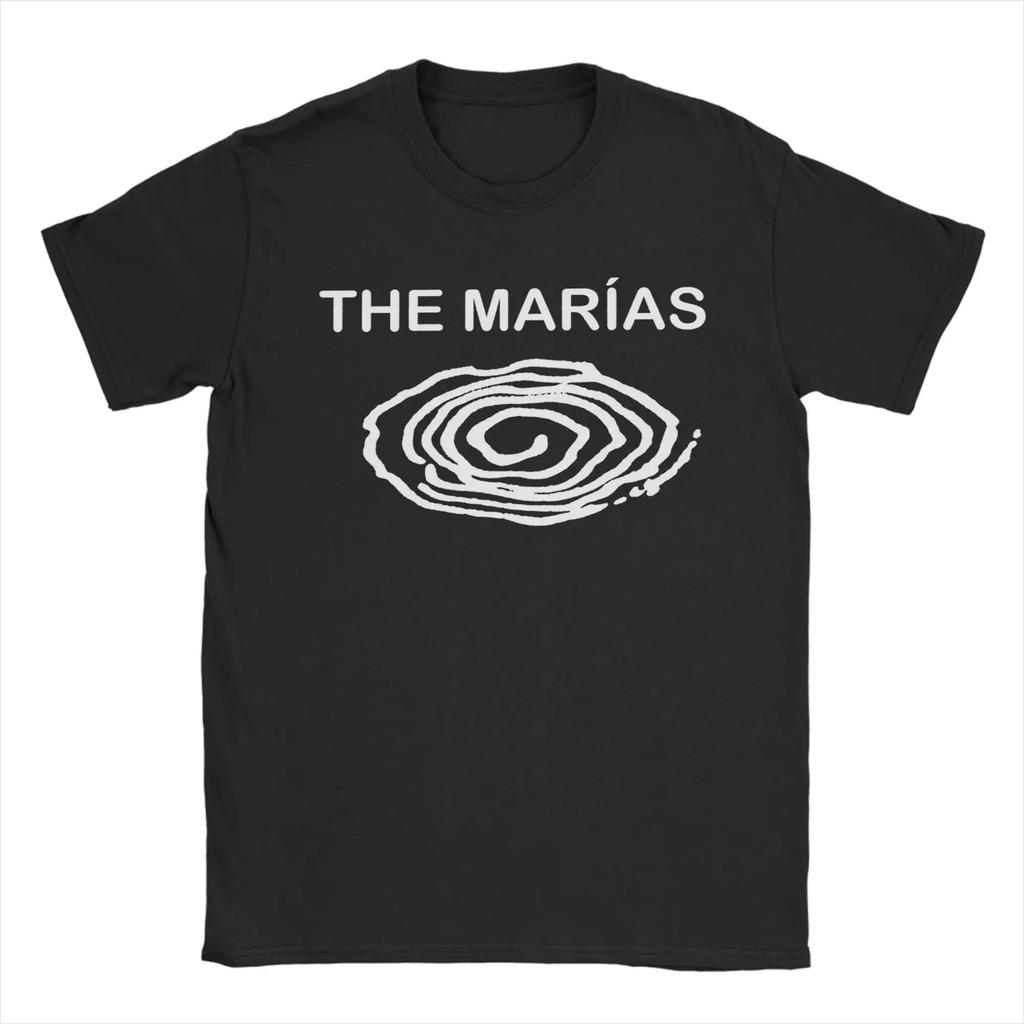 Футболка с логотипом группы The Marias Мужская Женская Новинка Хлопковая Футболка С круглым вырезом С коротким рукавом Футболка Большого размера Топы