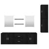 7 Piece Bathroom Furniture Set Black Particleboard