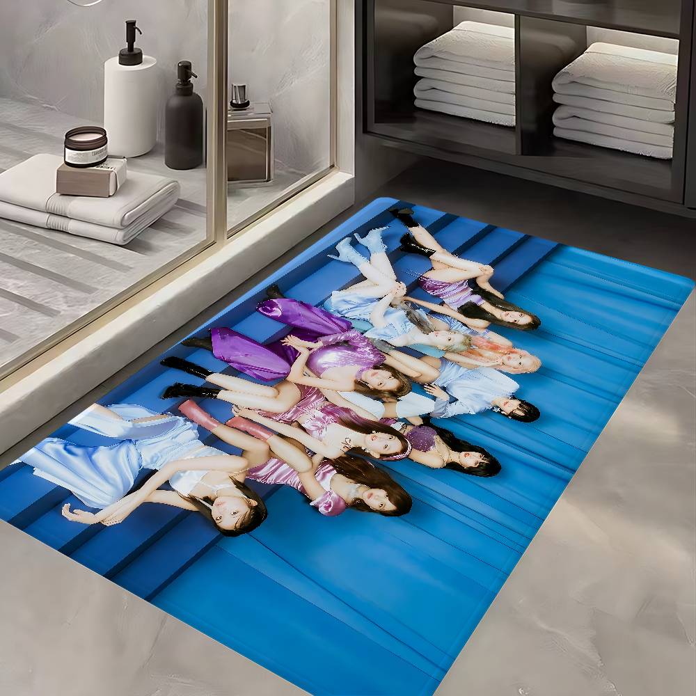 T-Twice Kpop Floor Mat Cheaper Anti-slip Modern Living Room Balcony Printed Bedside Mats