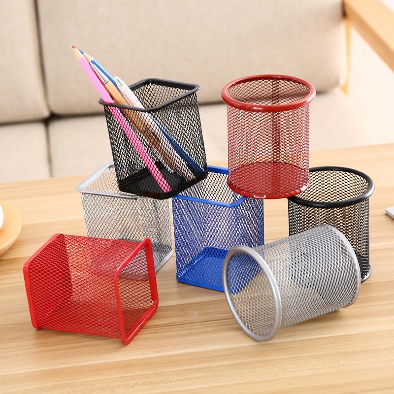 Iron Round Multifunctional Pen Holder – Large Capacity Metal Desktop Storage Organizer