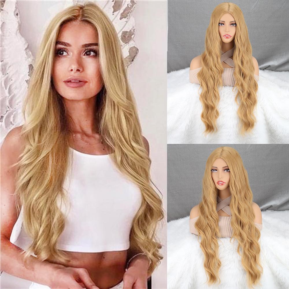 Синтетический натуральный длинный волнистый парик для наращивания волос коричневый парик термостойкий парик для женщин повседневный