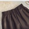 Женские шорты А-силуэта из искусственной кожи с высокой талией на осень/зиму 2023 года — облегающие, модные широкие брюки-ботфорты