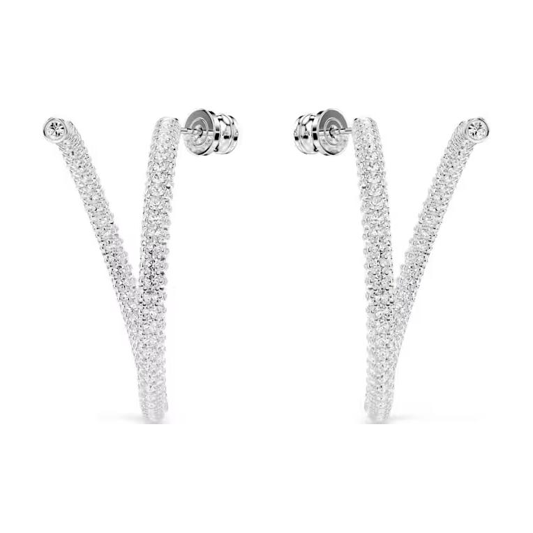 Swarovski Dextera Geometric Shaped Crystal-Like Rhodium Plated Earrings Women earrings Silver 5695939