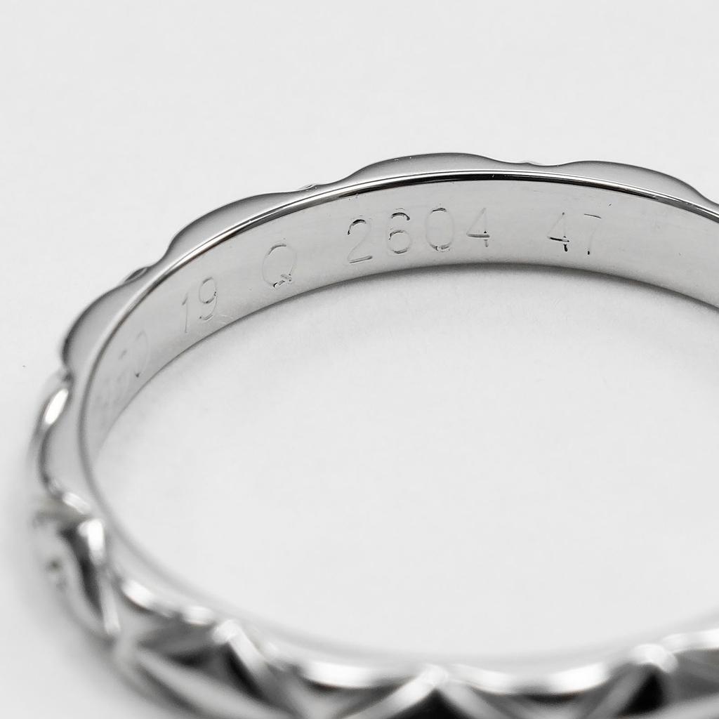CHANEL Matelasse Small Ring Pt950Platinum #3.9(US Size) 2.4g Women Used