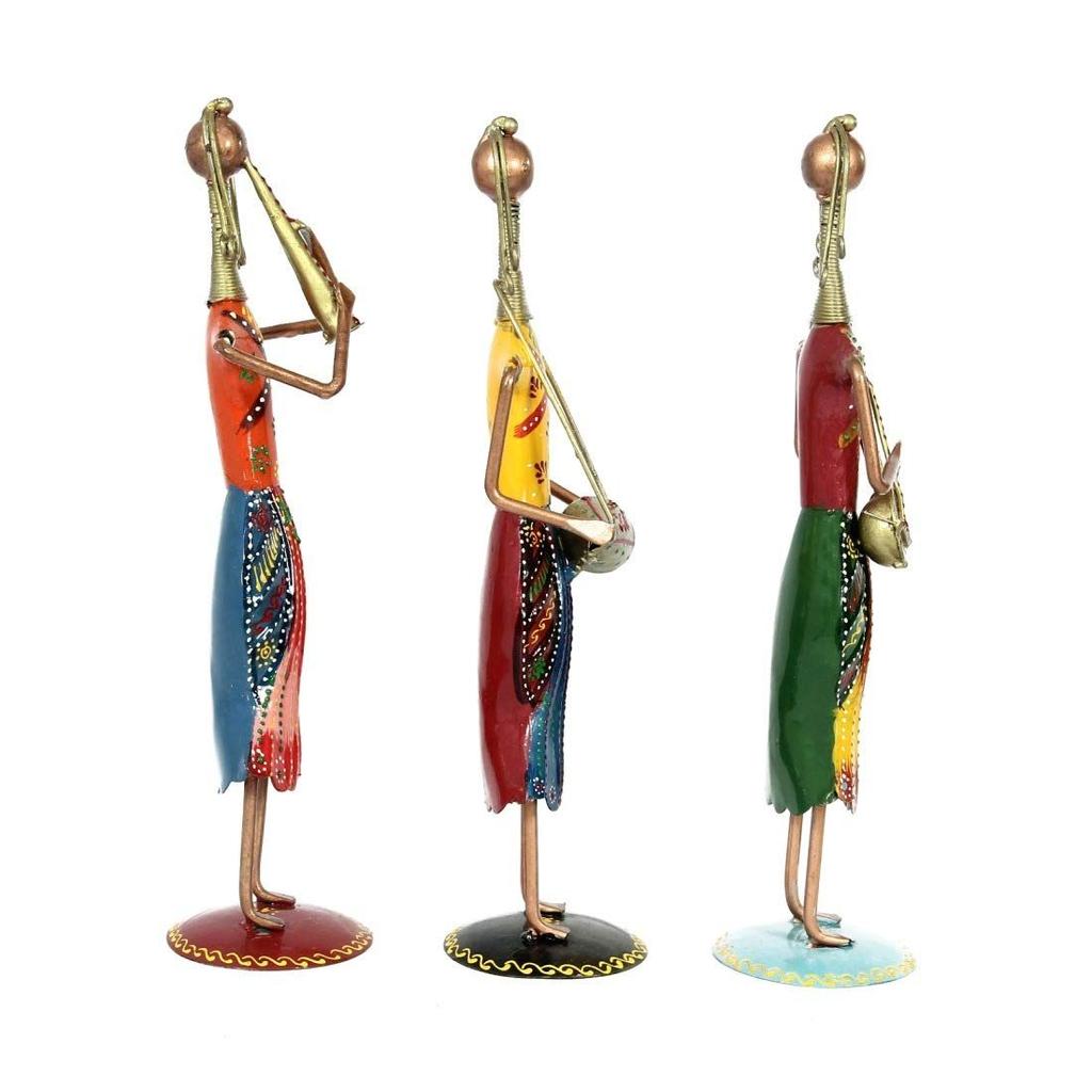 Musical Lady Dolls Set Handmade Decorative Gift Item Showpiece for Homedecor, 12.25 Inch, 3 Piece