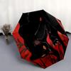 1pc Black Panther with Red Background Umbrella with Plastic Handle,Suitable for All Seasons Home Travel Outdoor UmbrellaDD117