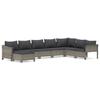 VidaXL Salon de jardin 8 pcs avec coussins Gris Résine tressée 3187298