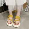Сказочный ветрозащитный носок универсальные тапочки женские летняя одежда 2025 лето новые корейская версия однословные шлепанцы на плоской подошве пляжные сандалии