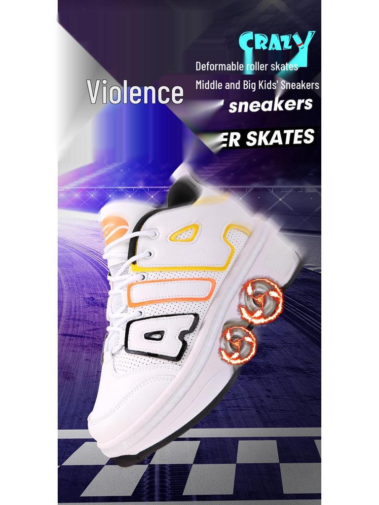 Раздвижные Деформируемые Роликовые и Ледовые Коньки для Взрослых и Детей - Двухрядный, Четырехколесный Дизайн, Невидимые Роликовые Коньки для Мужчин и Женщин.