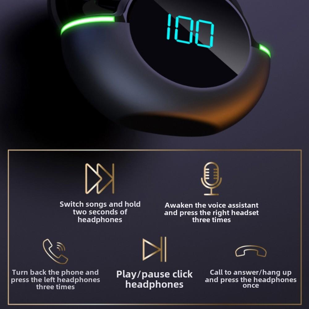 Новая беспроводная Bluetooth-гарнитура Y80 с мини-светодиодным сенсорным цифровым дисплеем, внутриканальные наушники Cool Ear