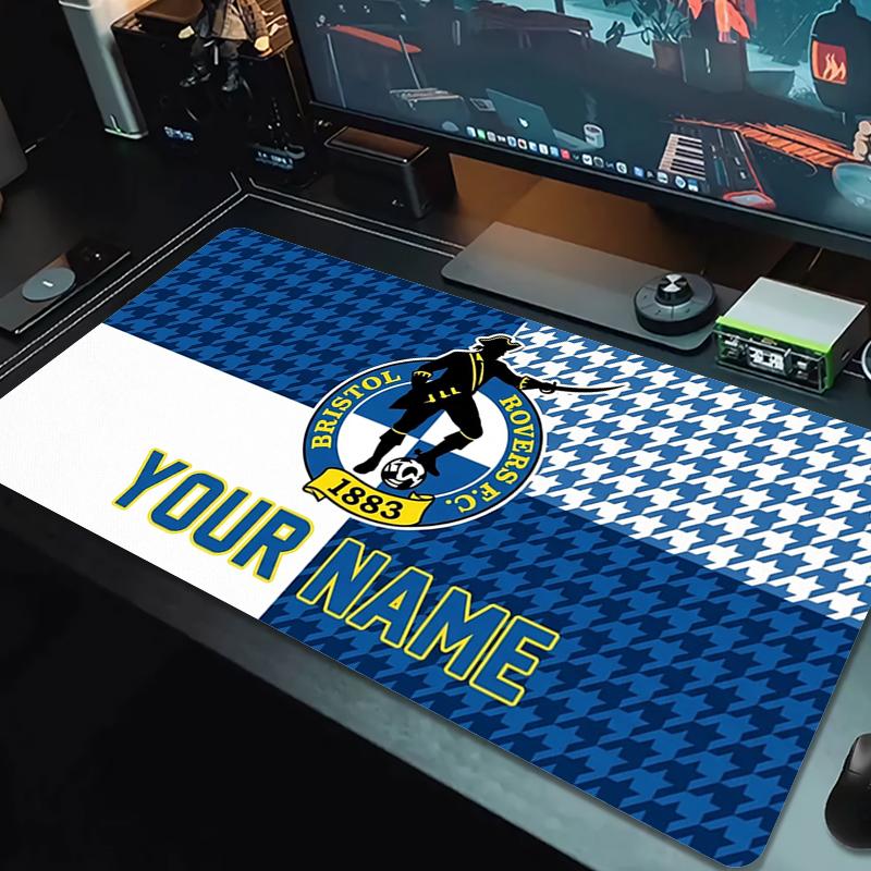 Custom Name Bristol Rovers Fc Mouse Pad Large Gaming Table Cushion Nonslip Laptop Tablet Big Mousepad Xxl Mat Mini Pc Playmat With Lock Edge