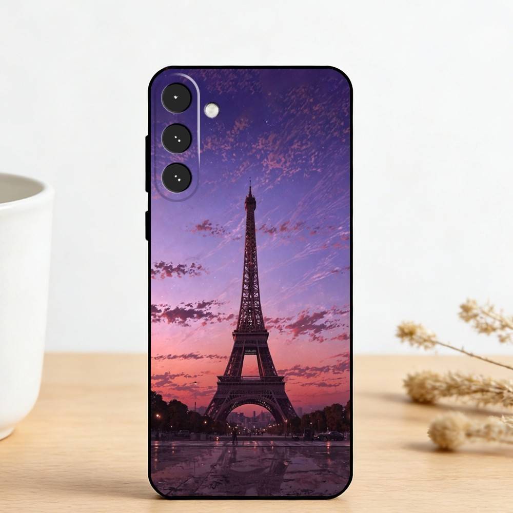 E-Eiffel T-Tower Phone Case For Samsung Galaxy A73,A72,A71,A70,A53,A52,A51,Others Soft Black Cover