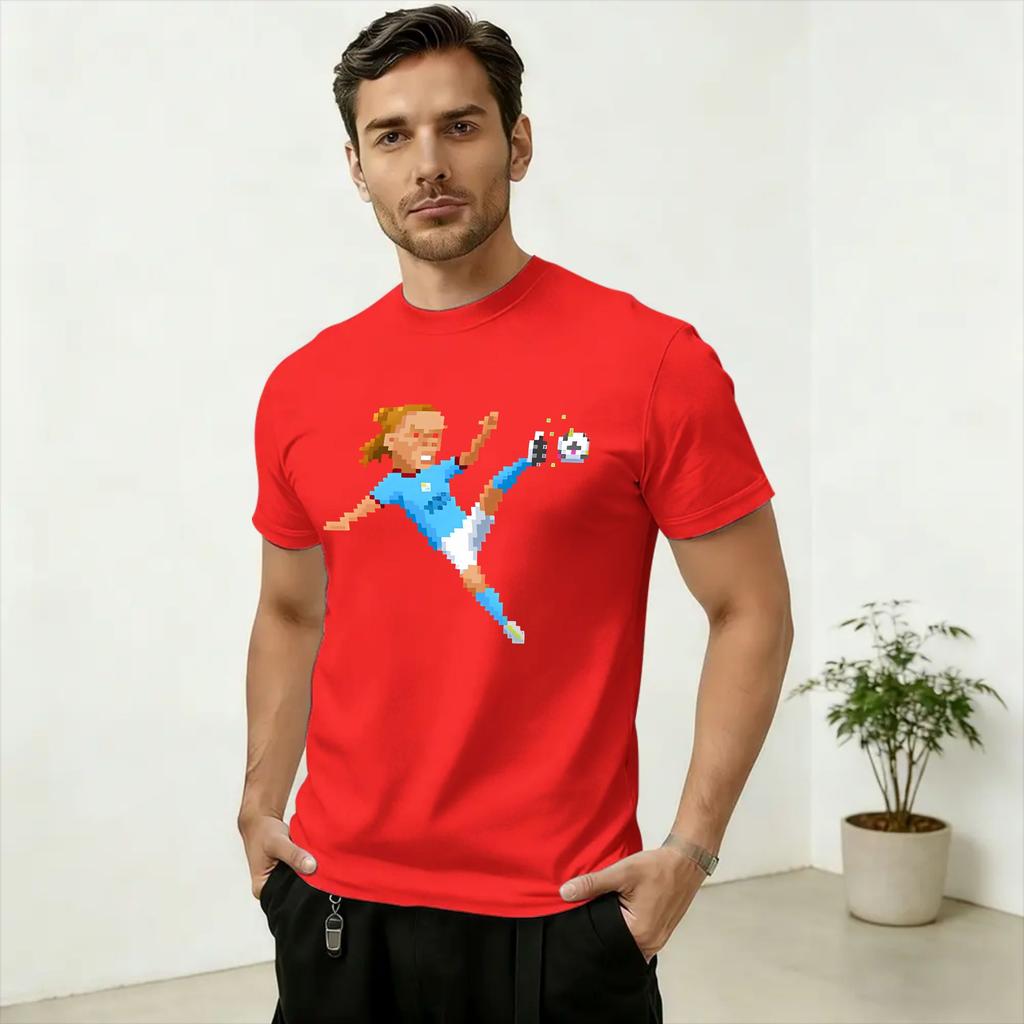 Unisex Haaland Number 9 T Shirt Pure Cotton Clothes Vintage Short Sleeve Crew Neck Tee Shirt Gift T-Shirt