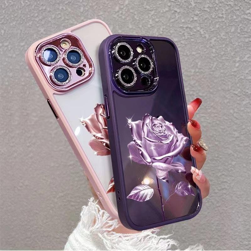 Flash Rose подходит для чехла на мобильный телефон Apple 11promax iphone11 полностью закрывающий 11pro с пленкой на объектив с блестками.