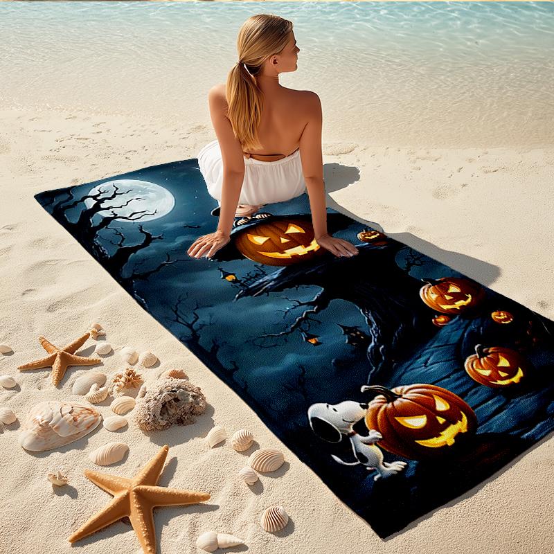 1Pc Halloween Night Adventure Beach Towel Quick Dry Multiuse For Beach Pool Gym Yoga Home Travel Christmas Halloween Xmas Gift S1515