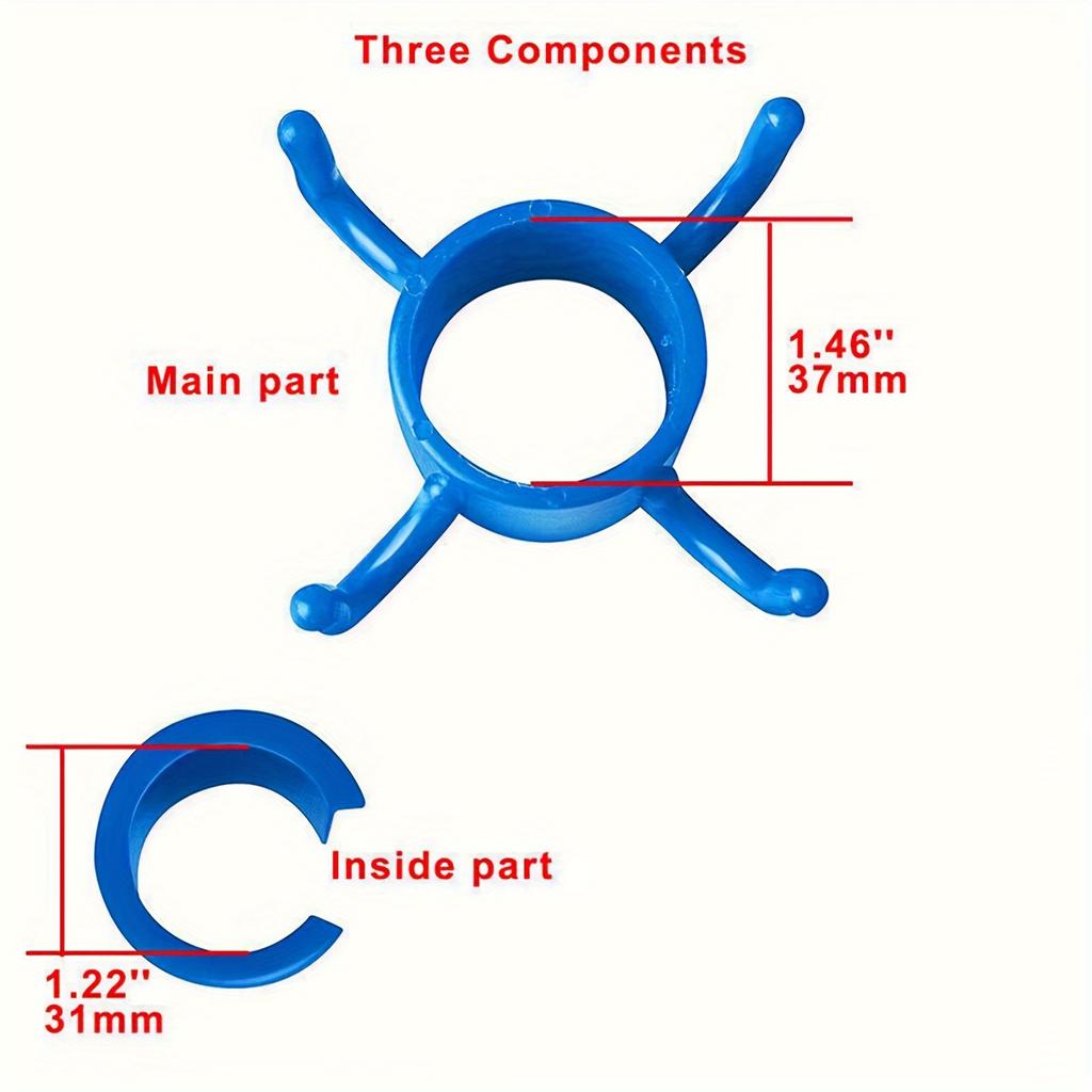 Крючок для пляжного зонта Регулируемый 4-лаповый держатель для полотенец, сумок и шляп, подходит для шестов диаметром от 1,91 см до 3,2 см Прочный пластик Для кемпинга и приключений на открытом воздухе