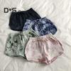 Women Shorts Elastic Drawstring High Waist Sport Shorts Tie-Dye Print Wide Leg Pants Versatile Regular Style Running Shorts