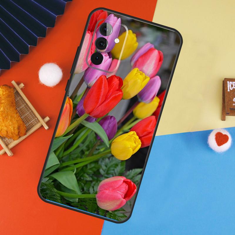 Цветок Тюльпан Разноцветный Для Samsung Galaxy A13 A23 A33 A53 A15 A25 A35 A55 A51 A71 A12 A32 A52 A14 A34 A54 Чехол