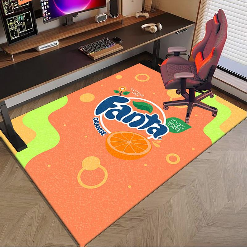 Коврик Fanta Orange Refreshment Area Коврик для офиса, Коврик под стул, Декоративный ковер Гостиная спальня Коврик, Большой размер Подарки для фанатов Рождественские подарки