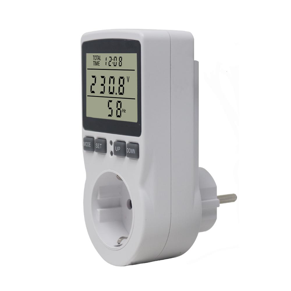 Цифровой вольт-ваттметр напряжения, измеритель мощности, розетка, анализатор мощности, кВтч, измерительная розетка, счетчик энергии, вилка европейского стандарта