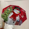 1pc Christmas Snowman Decorations Umbrella with Plastic Handle,Suitable for All Seasons Home Travel Outdoor UmbrellaDD253