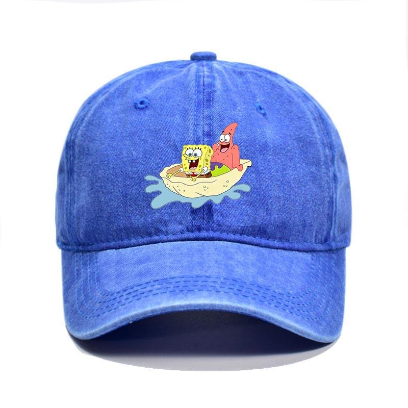 Fashion Cute SpongeBobs Baseball Cap Movie Cartoon Role Adult Unisex Women Sport Casual Sunshade Adjustable Anime Peaked Mesh Hat