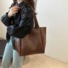 Large Capacity Women's Tote Bag Student Class Shoulder Bag Soft Leather Shopping Bag