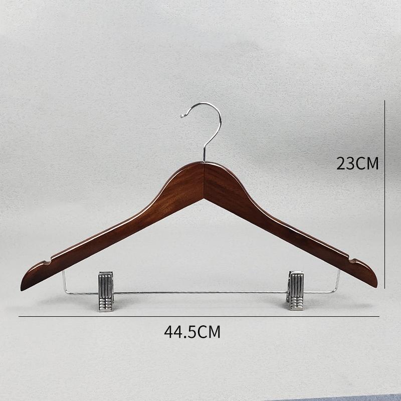 Высококачественные деревянные вешалки для костюмов, вешалка для брюк из массива дерева с вырезами для плеч для пиджака