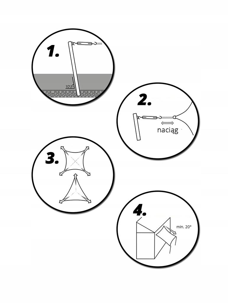 Waterproof sun sail awning blue rectangle 3x2m uvblok
