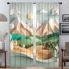 Blackout Curtains for Camera Landscape Art Shades Elegant Room Curtains 2 Pieces Window Curtain Tulle for Bedroom Partition Home