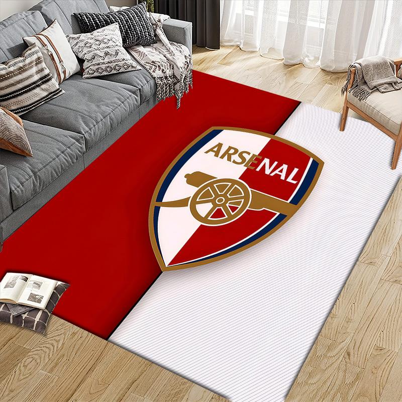 Arsenal F.C Flannel Pattern Square Carpet,Area Rug,Carpet Rug for Living Room Bedroom Sofa Playroom Decor,Non-slip Floor Mat