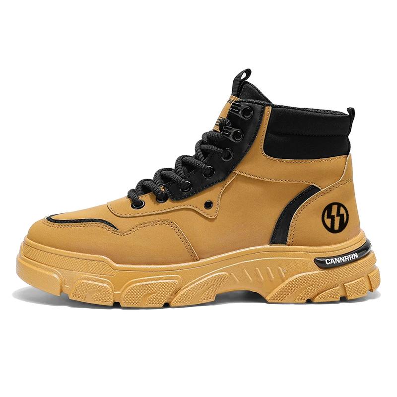 Autumn New Breathable Work Boots for Men, Anti Slip, Wear-resistant, Safety Shoes, Casual and Comfortable Sports Shoes