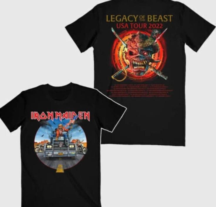 Iron Maiden Legacy of the Beast Мировой Тур 2022 Черная Футболка Футболка Унисекс Футболка