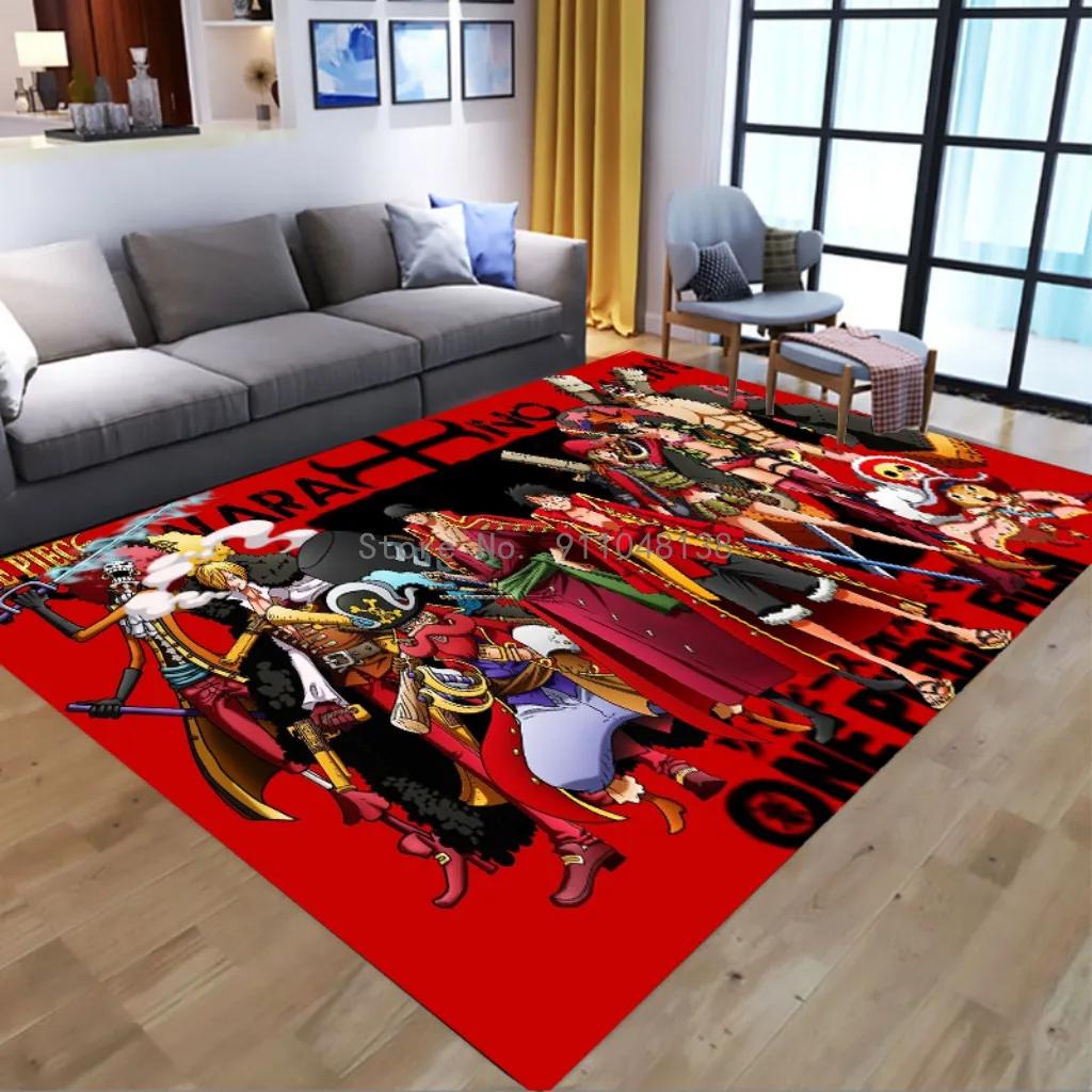 2026 Cool One Piece Carpet Non-slip Bathroom Rug Luffy Rectangle Bath Mat Anime Cartoon Kitchen Living Room Door Rug Kid Christm