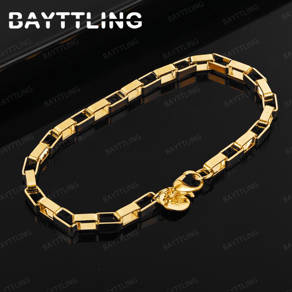 Fashion 925 Sterling Silver 18K Gold Delicate Round Geometric Bracelet Women's Jewelry Wedding Accessory Elegant Gift